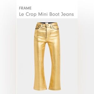 • FRAME • Le Crop Mini Boot Jeans • Color: GOLD CHROME • NEW NWT